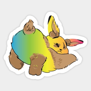 rainbow bunny butt Sticker